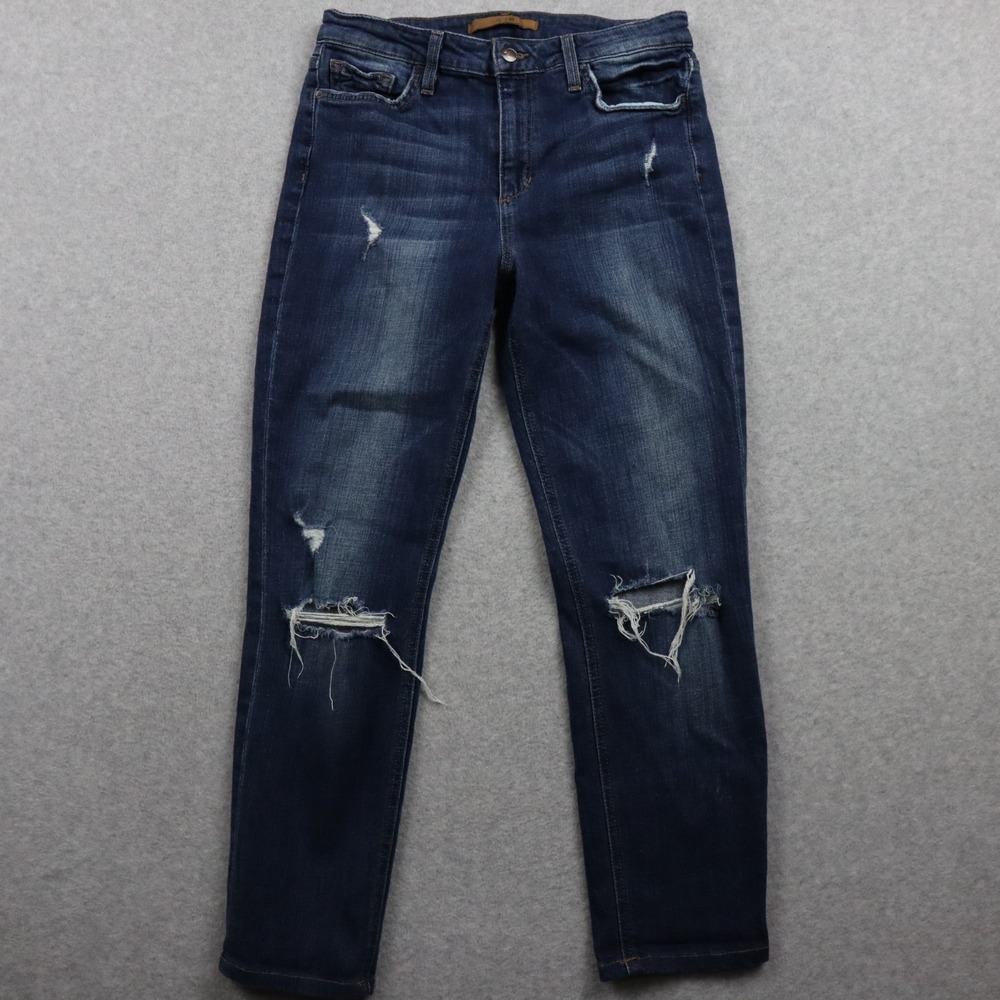 Joe's Jeans Womens‎ 29 Morrison Straight Stretch Ripped Distressed Denim Blue